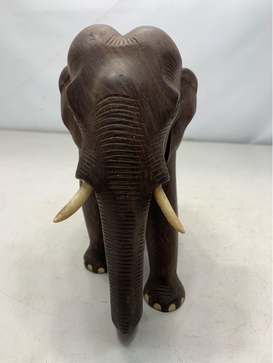 置物 ゾウ 木彫り 大きめサイズ 像 インテリア オブジェ