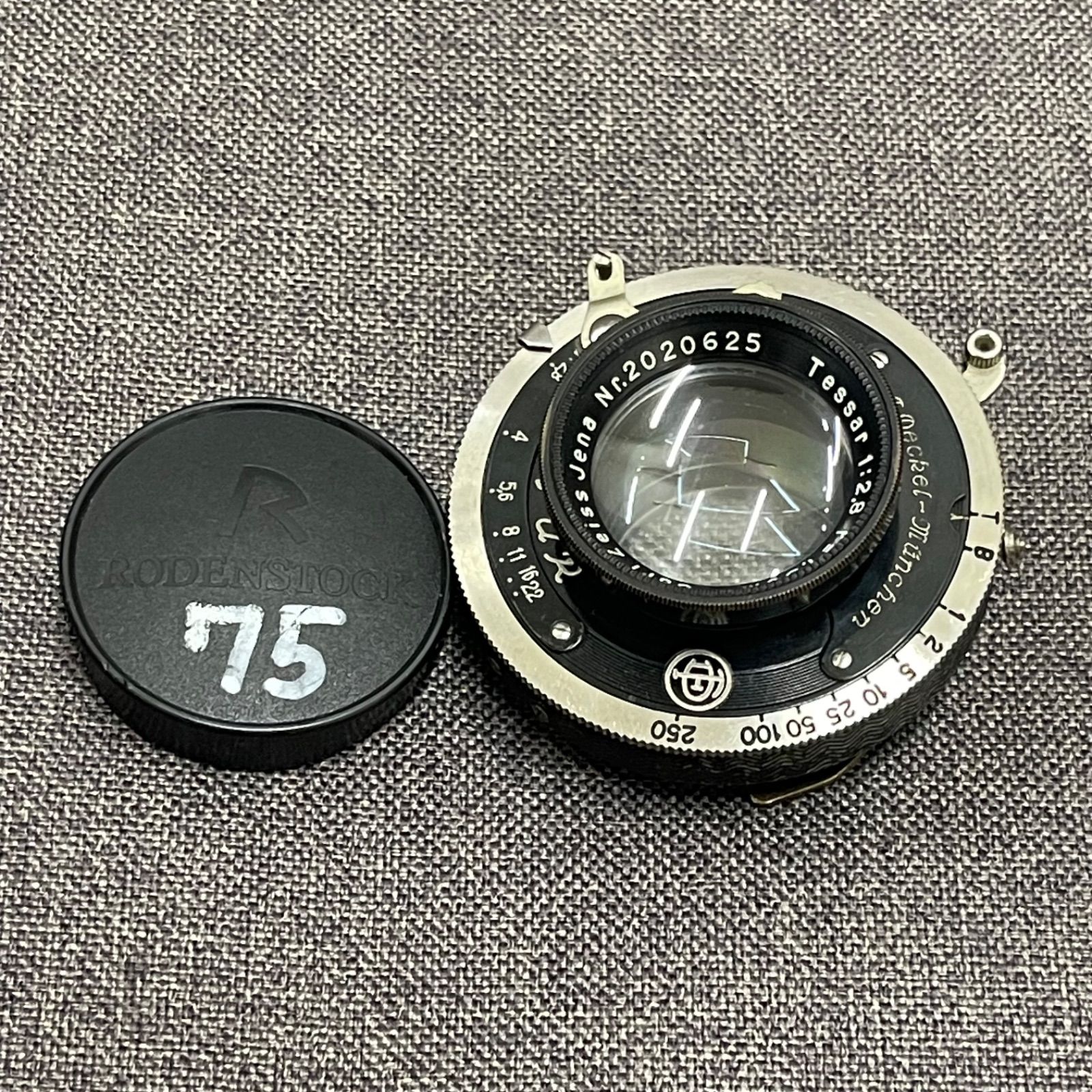 NPA】ジャンク Carl Zeiss Tessar 1:2.8 7.5cm 中判レンズ
