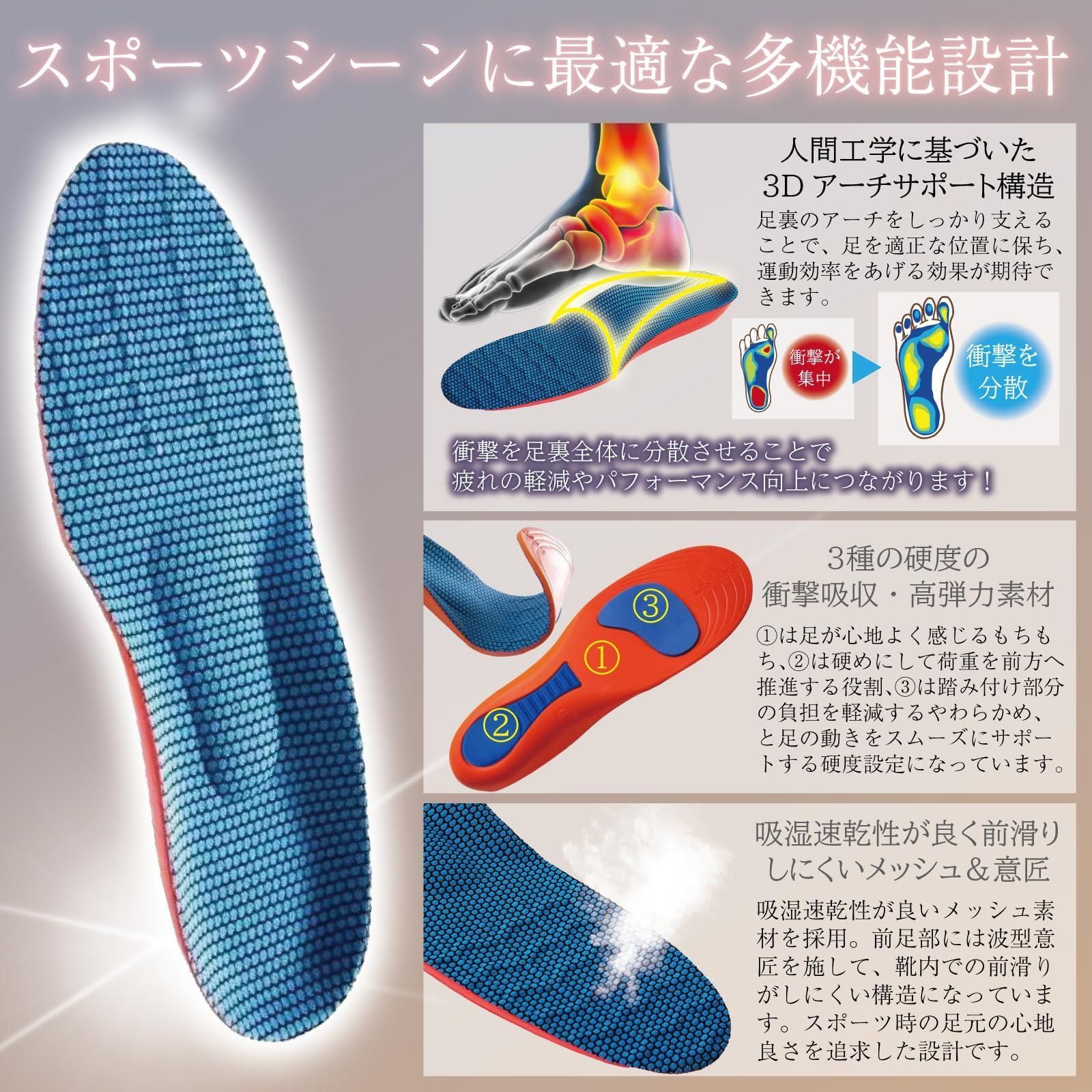 Size:XS(22.5-23.0） 【プロサッカー選手】中敷き 衝撃吸収