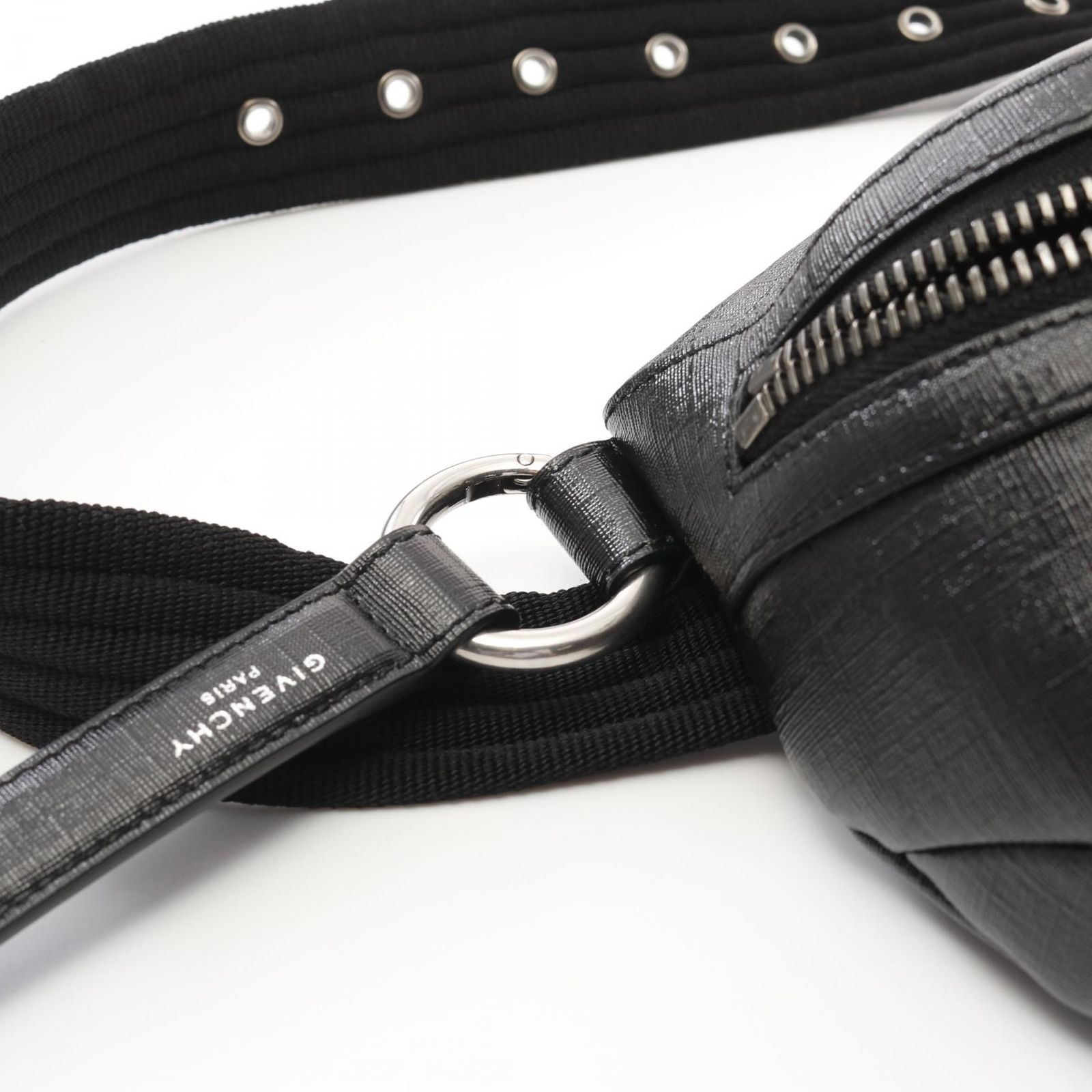 ジバンシィ GIVENCHY ウエストバッグ レインボーロゴ ブラック