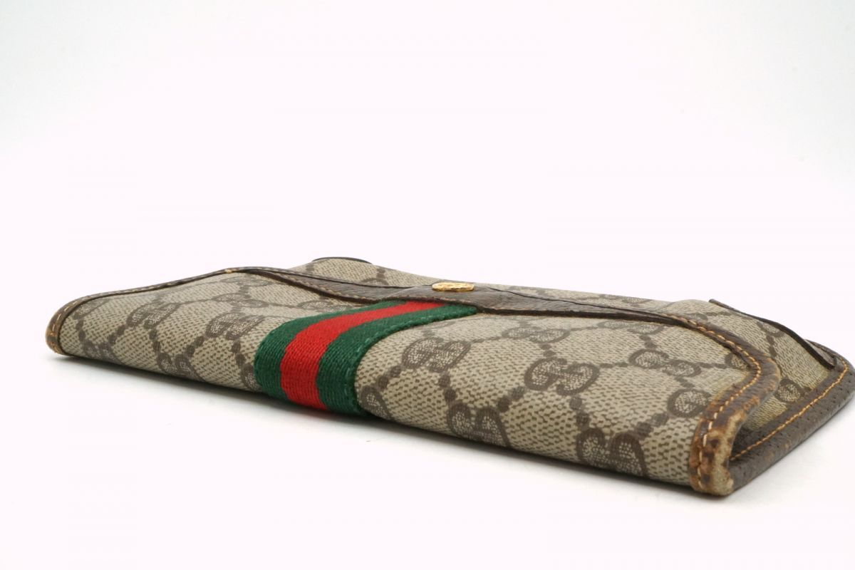 O*)様 オールドGUCCI　ポーチ／ミニクラッチ オールド グッチ ヴィンテージ シェリーライン ミニ クラッチ バッグ