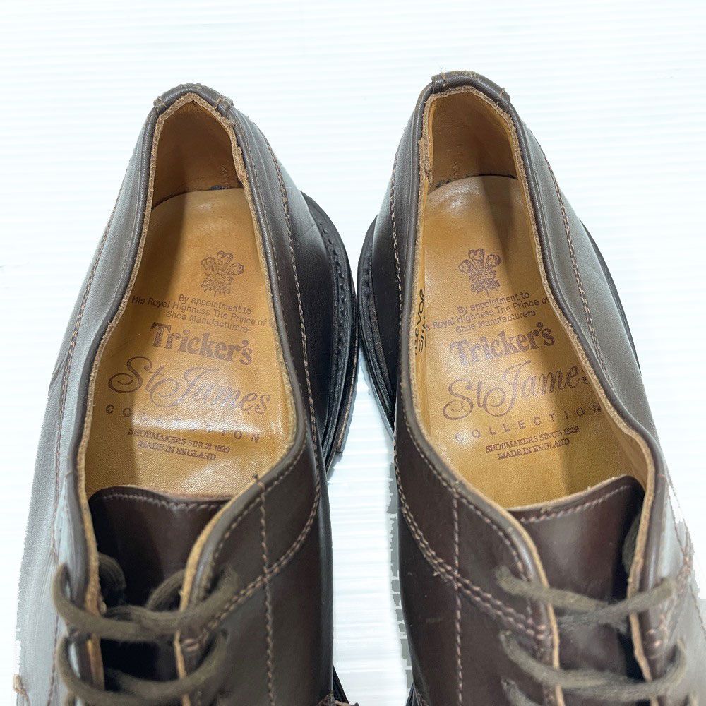 POPEYEポパイMENトリッカーズ Tricker's St James Collection レザー ドレスシューズ 外羽根 Uチップ サイズ：UK8 1/2  ダークブラウン MADE IN ENGLAND