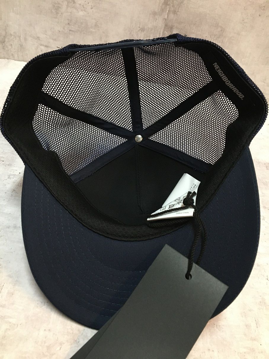 7cm頭周り23SS ネイバーフッド LOGO PRINT MESH CAP キャップ 黒 - www