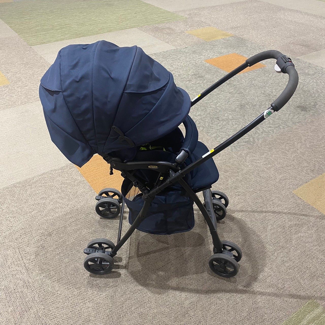美品 Aprica カルーンエアー ベビーカー ネイビー AB 水玉（美品