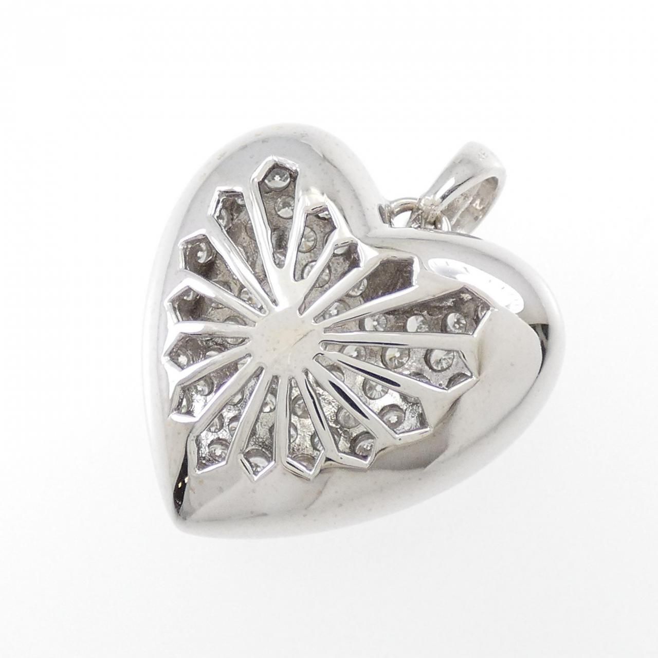 アーカー K18WG ハートパヴェ ダイヤネックレス K18WG ハート パヴェ