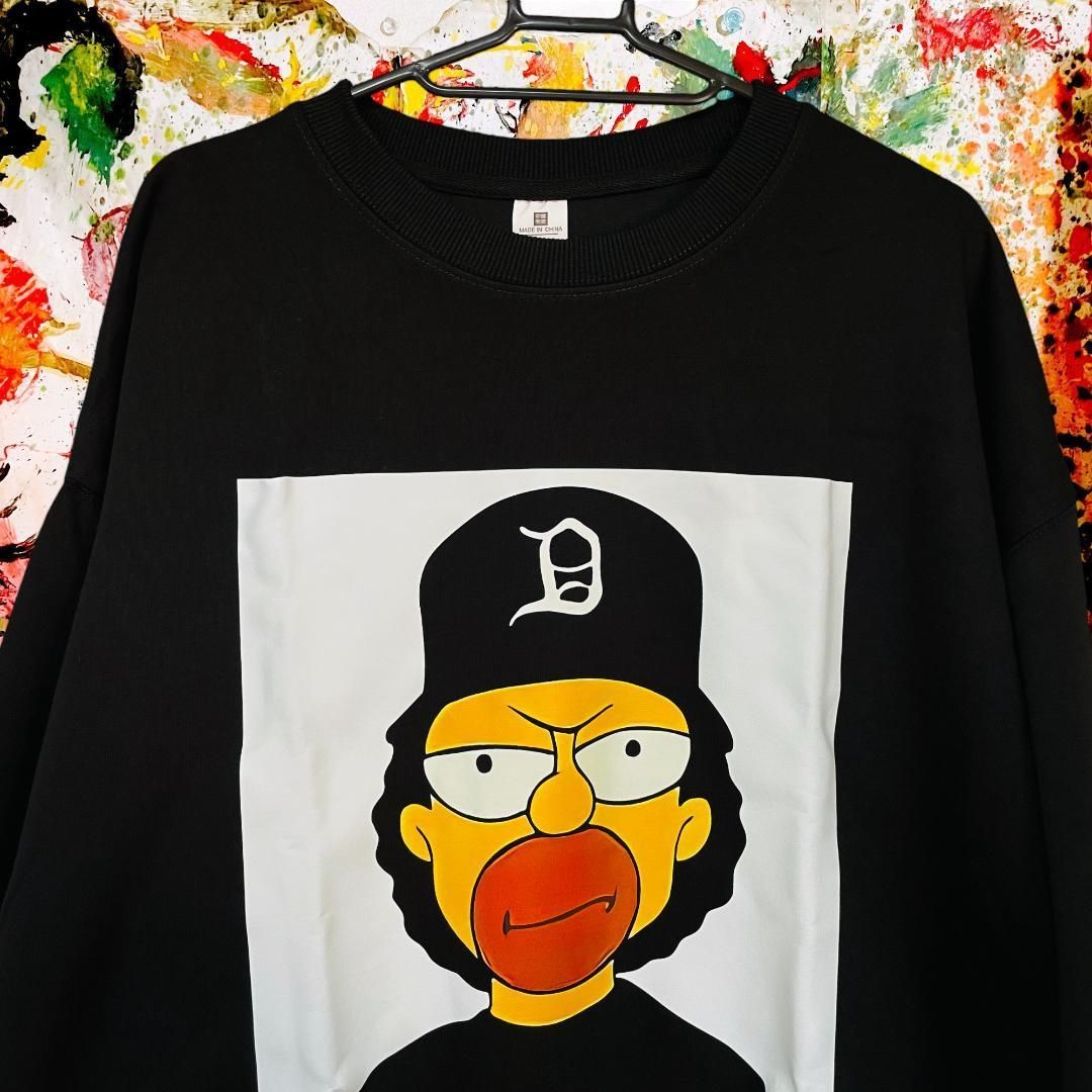 シンプソンズ スウェット トレーナー メンズ 新品 個性的 秋 冬 ブラック ホーマー・シンプソン The Simpsons hiphop dope  RAP 8mile 古着 hiphop ヒップホップ Rsnoop スヌープ - メルカリ