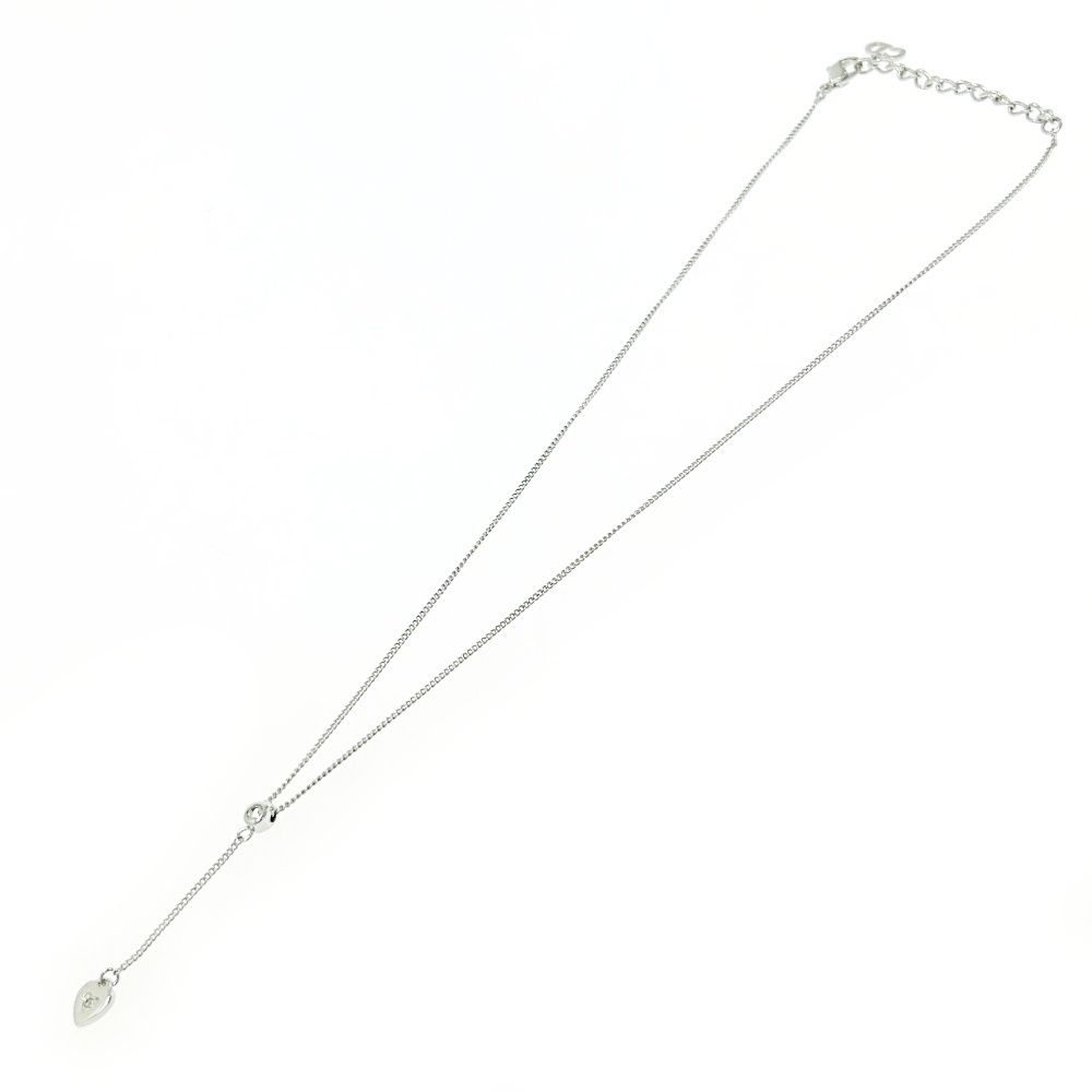 Christian Dior クリスチャンディオール メタル ラインストーン ハート ネックレス レディース シルバー 491839 ネックレス