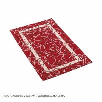 ベイス　イタリア製　ジャガード織　カメリア  マット65x90 レッド   FM01P021