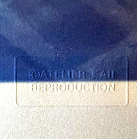 美品 東山魁夷「二つの月 スケッチ」新復刻画 証明シール・ 東山すみ