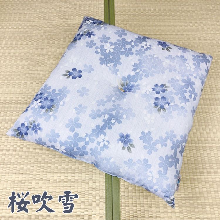 座布団 高島ちぢみ 発送当日わた入れ 日本製 銘仙判 夏 涼しい