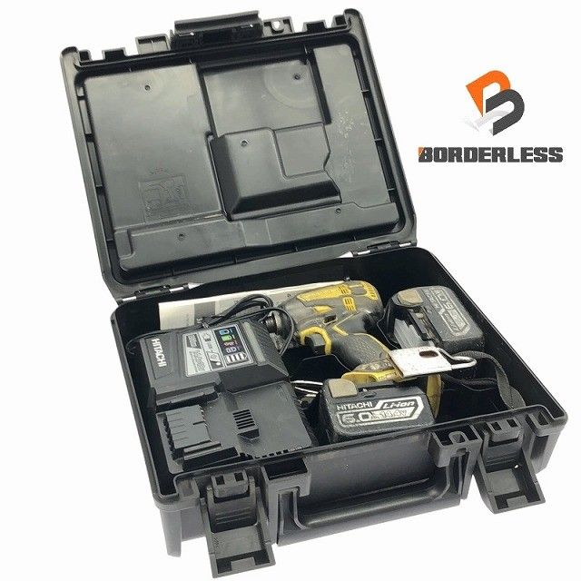 品 HITACHI 日立工機 14.4V コードレスインパクトドライバー WH14DDL2 バッテリー2個 14.4V 6.0Ah 充電器 ケース付