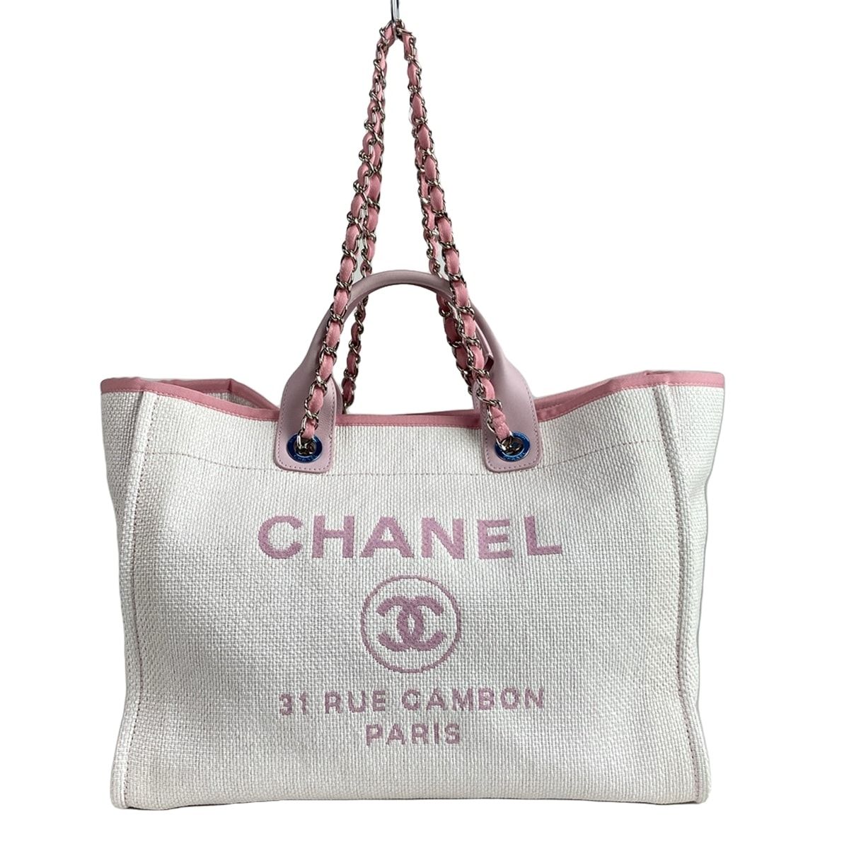 CHANEL(シャネル) トートバッグ ドーヴィルラインGM A66941 ライトピンク×ピンク 2WAY/チェーンショルダー/シルバー金具 レザー  - メルカリ