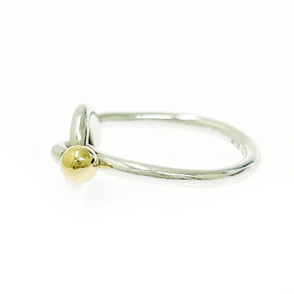 き TIFFANY-Co. ティファニー シルバー ゴールド ラブノット リング 3.1g 925 750刻印 489831 リング 指輪