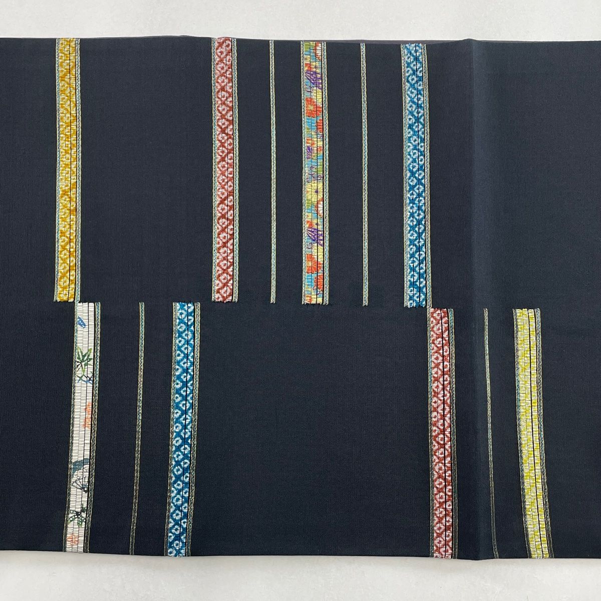 袋帯 秀品 蜀江文 花菱 刺繍 金銀糸 灰紫 六通 正絹 【中古