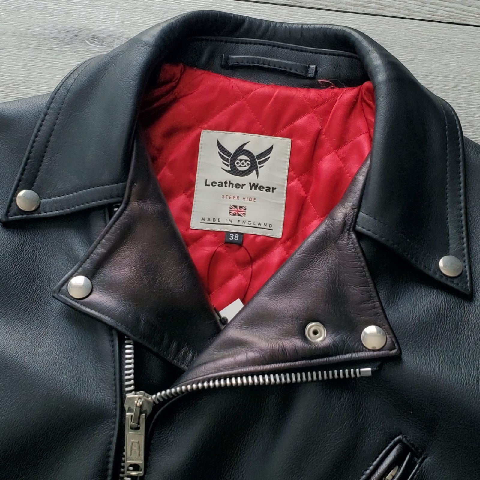 666 LEATHER WEAR□美品 2012年 イングランド製 LJM-8 牛革 Front Flap Riders Jacket  フロントフラップ ライダースジャケット 38 カスタムモデル 黒 ダブル UK 英国 サイクロン 本革 レザー - メルカリ