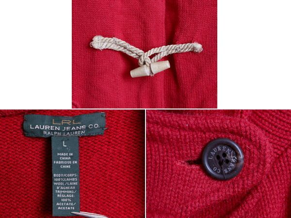 LRL □ LAUREN JEANS ラルフローレン ラム ウール ニット ダッ - メルカリ 