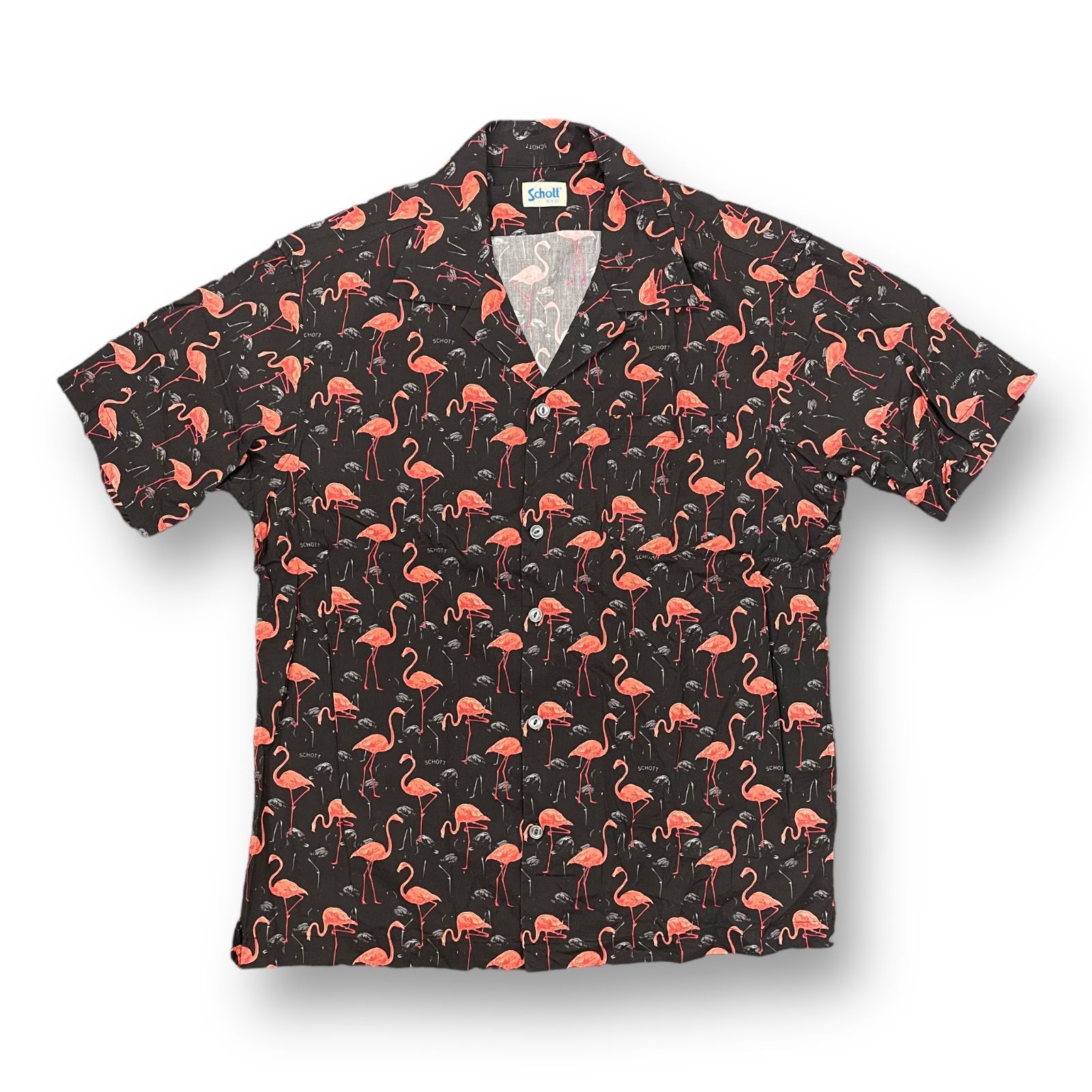 schott フラミンゴ 開襟 アロハシャツ ショット L - メルカリ
