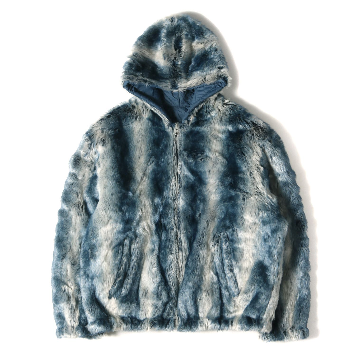 Supreme シュプリーム ジャケット サイズ:L フェイクファー リバーシブル フードジャケット Faux Fur Reversible  Hooded Jacket 20AW アイスブルー アウター ブルゾン ブランド