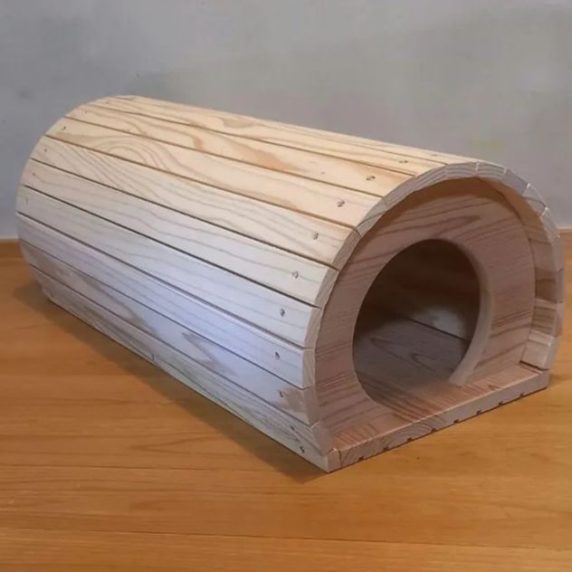 国産杉 猫トンネルハウス A棟|キャットハウス ネコハウス 木製ハンドメイド