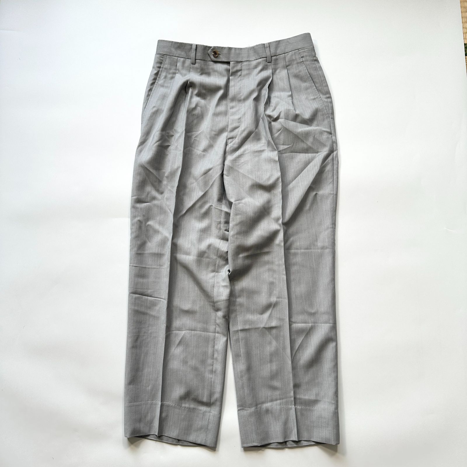 90s Christian Dior ツータック ワイドスラックス レーヨン 古着 クリスチャンディオール Christian Dior MONSIEUR