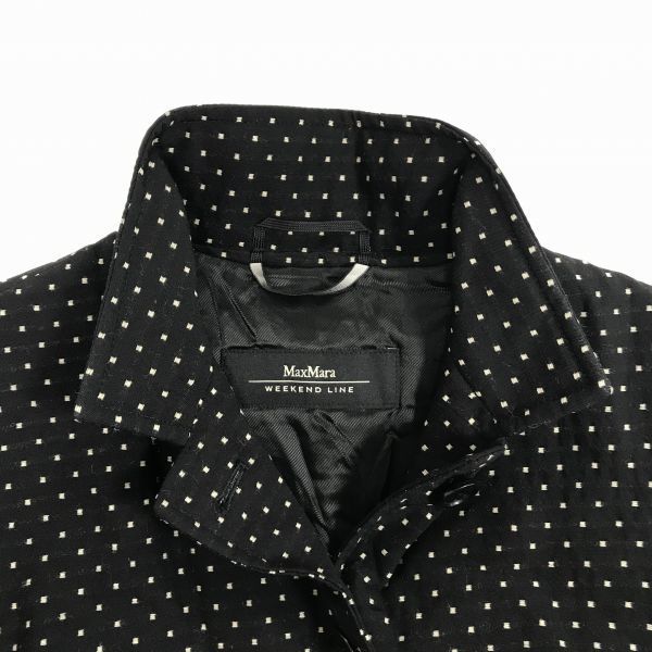 Max Mara - イタリア製★MaxMara★スクエアドット柄/ジャケット【38/M/黒】スタンドカラー/総裏仕様/マックスマーラ ウィークエンドライン◆BC408L イタリア製☆MaxMara☆スクエアドット柄/ジャケット【38/M/黒