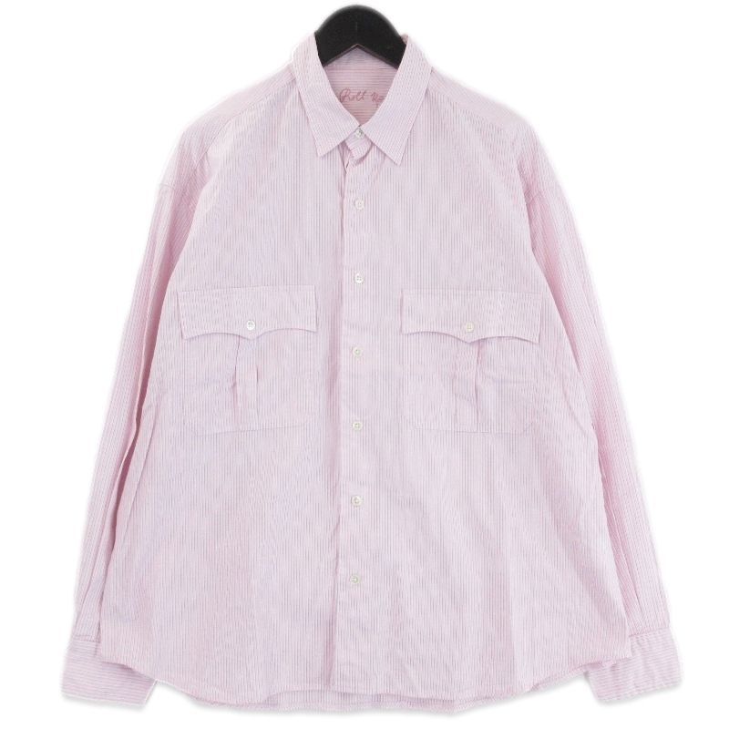Porter Classic ポータークラシック 長袖シャツ ロールアップシャツ ストライプ ROLL UP SHIRT 日本製 ピンク M71011003