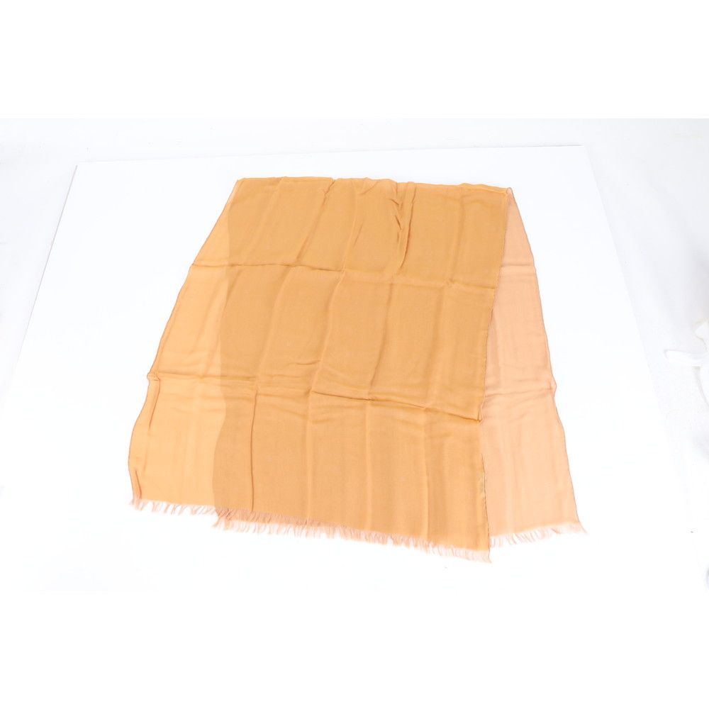 エルメス フリンジ シルク 100% 大判 ストール スカーフ ショール オレンジ 絹 レディース EUE CS37-4