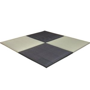【新品・3営業日で発送】カウモール 置き畳 ユニット畳 『フレア』 82×82×2.3cm 9枚(ナチュラル5枚 ブラック4枚)1セット （中材:低反発ウレタン+フェルト）