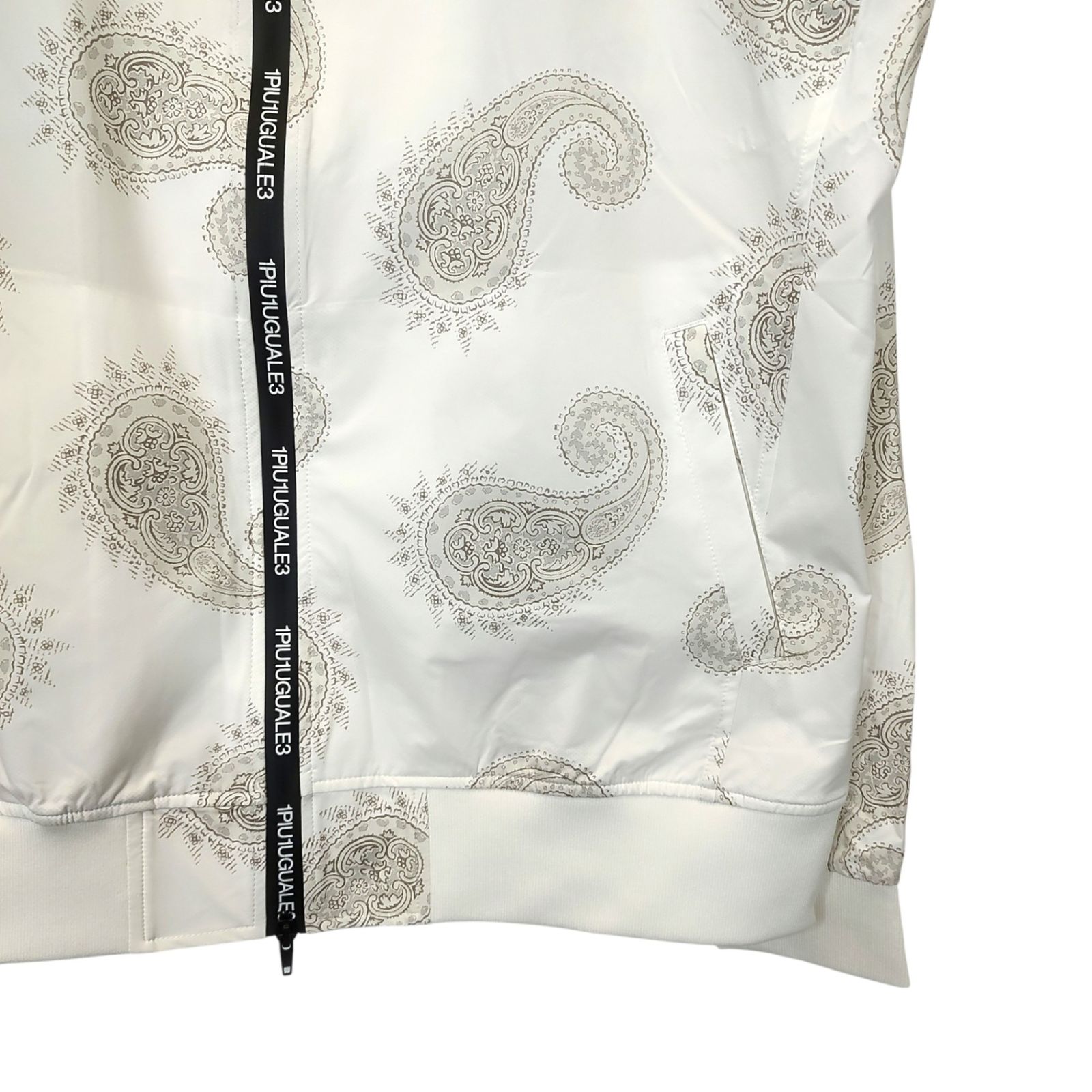 おしゃれ 1PIU1UGUALE3 GOLF ウノピゥウノウグァーレトレ ゴルフ 113 GOLF PATTERN ZIP PARKER ペイズリー バンダナ ジップアップ パーカー GRB125 GPE002 7 XXL ホワイト メンズ 妥協のない