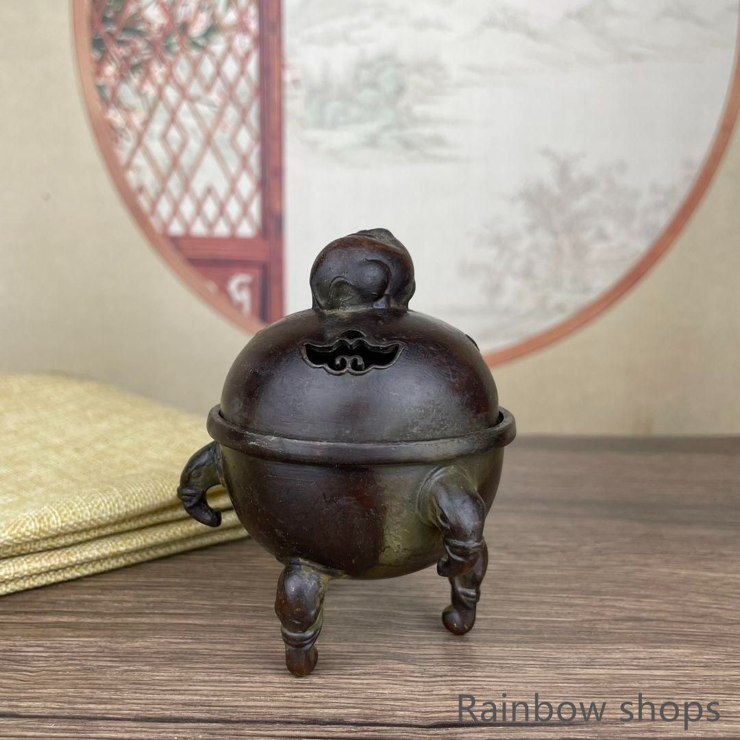 銅製香炉 銅製 香炉 三足炉 香具 銅 香炉 三足の蛙 - 清課堂
