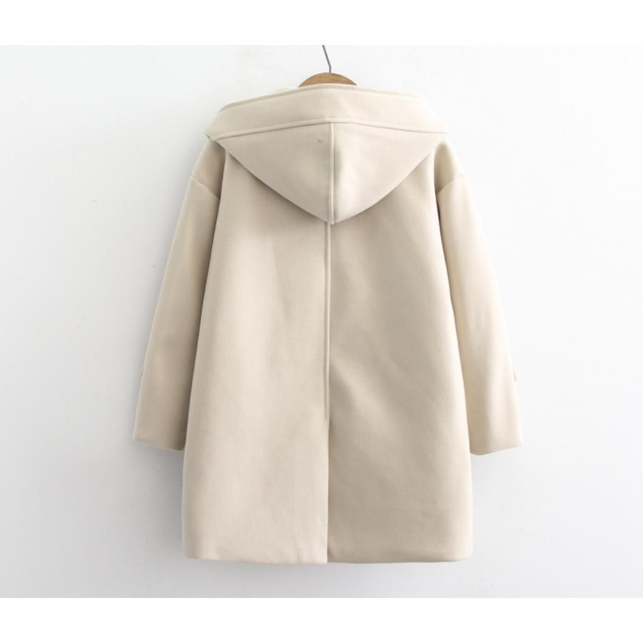 美品 NON NO アルパカモヘアシャギーチェックダッフルコート