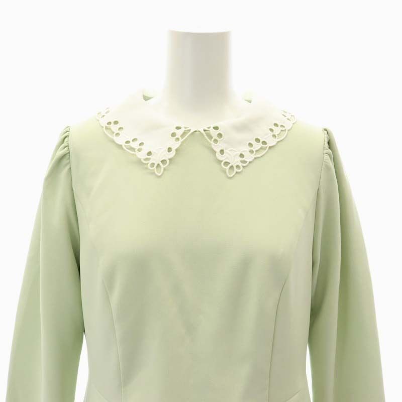 チェスティ Chesty 22SS パンジー刺繍ワンピース ひざ丈 長袖 0