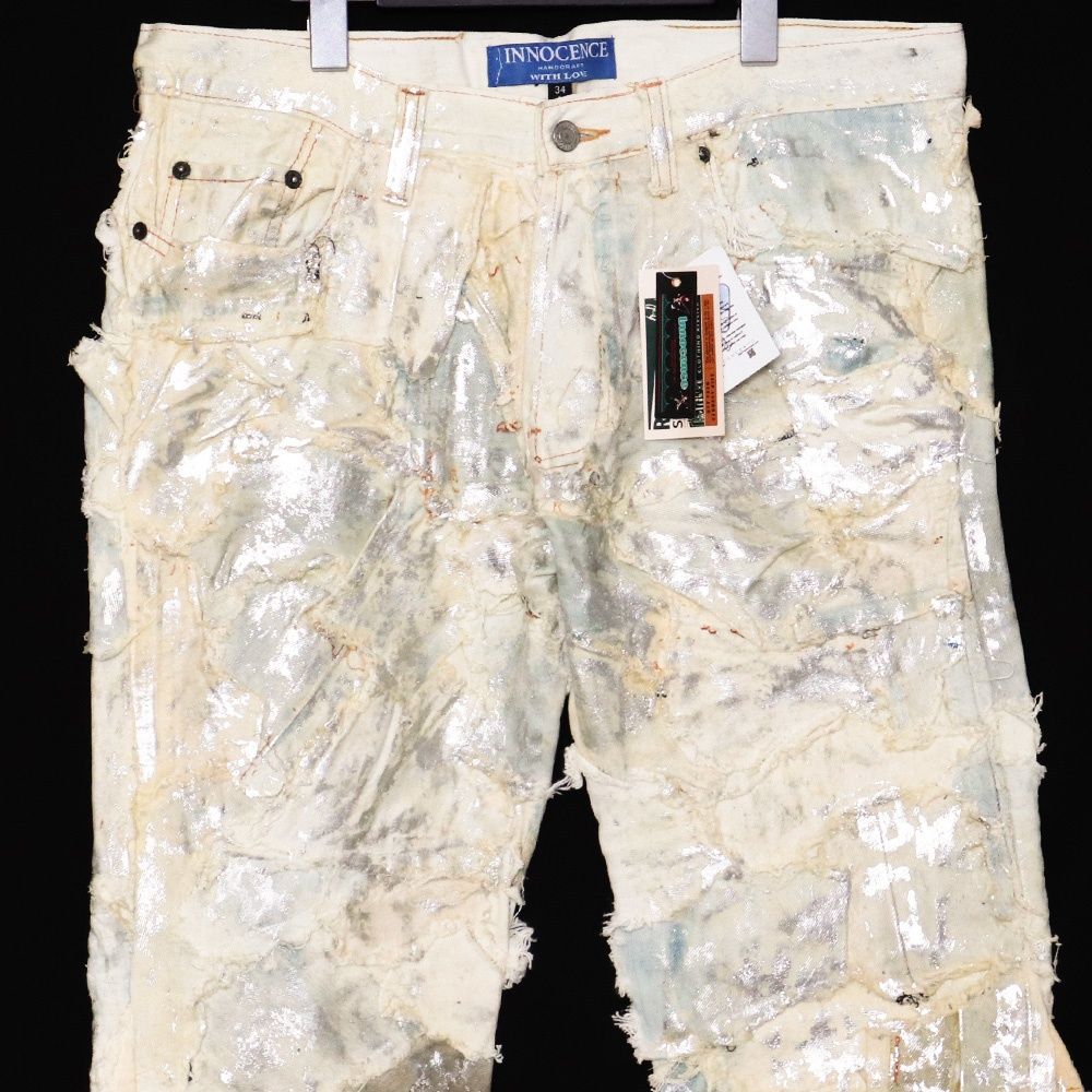 未使用 INNOCENCE NYC Metallic Patchwork Denim Pants サイズ34 