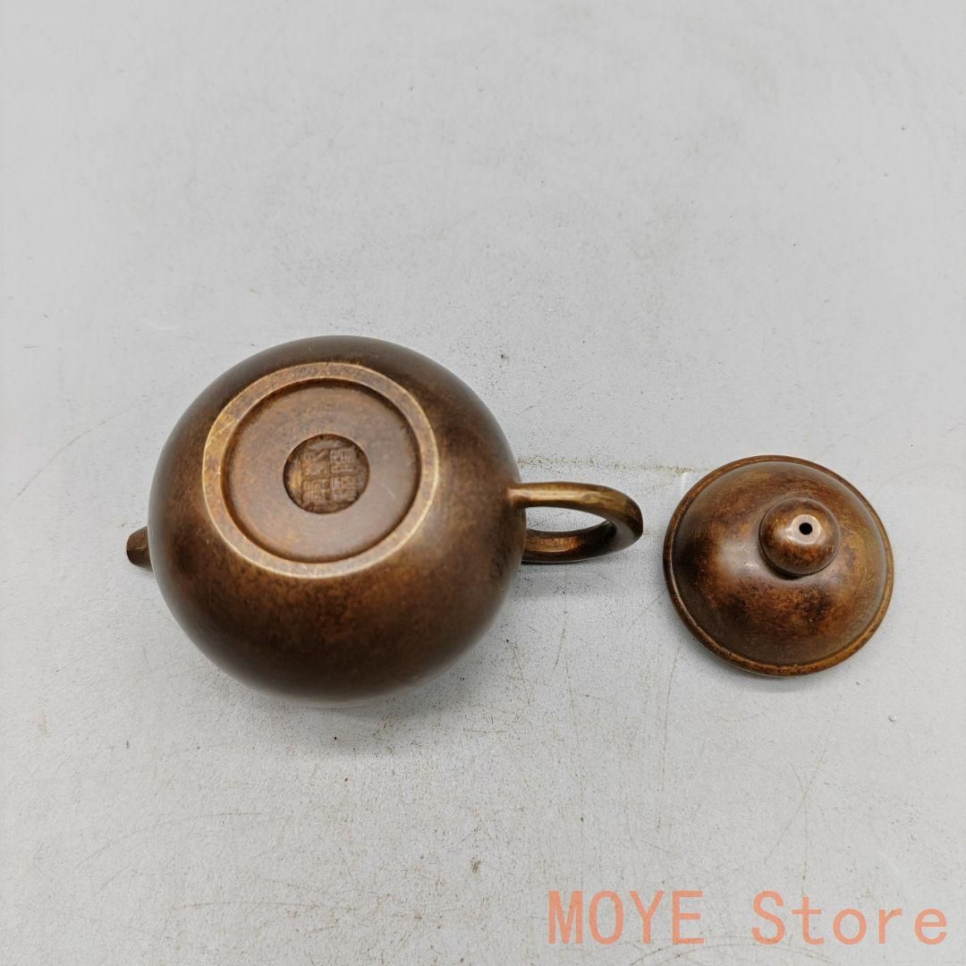 銅器 茶壺 小茶壺 茶道具 煎茶器 工芸品 置物zw0829 銅器 龍鳳提梁