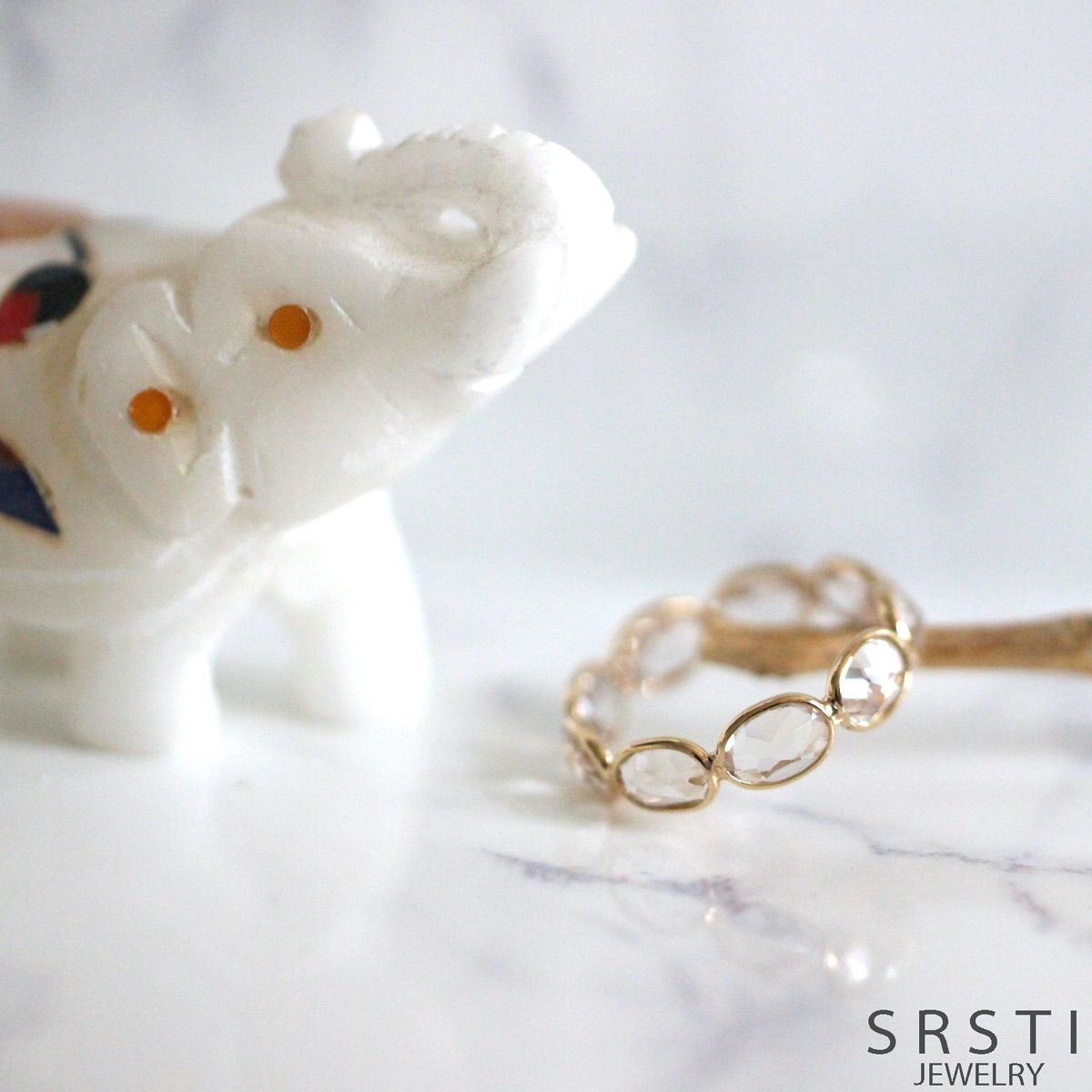 モルガナイトK 18ゴールドエタニティリング