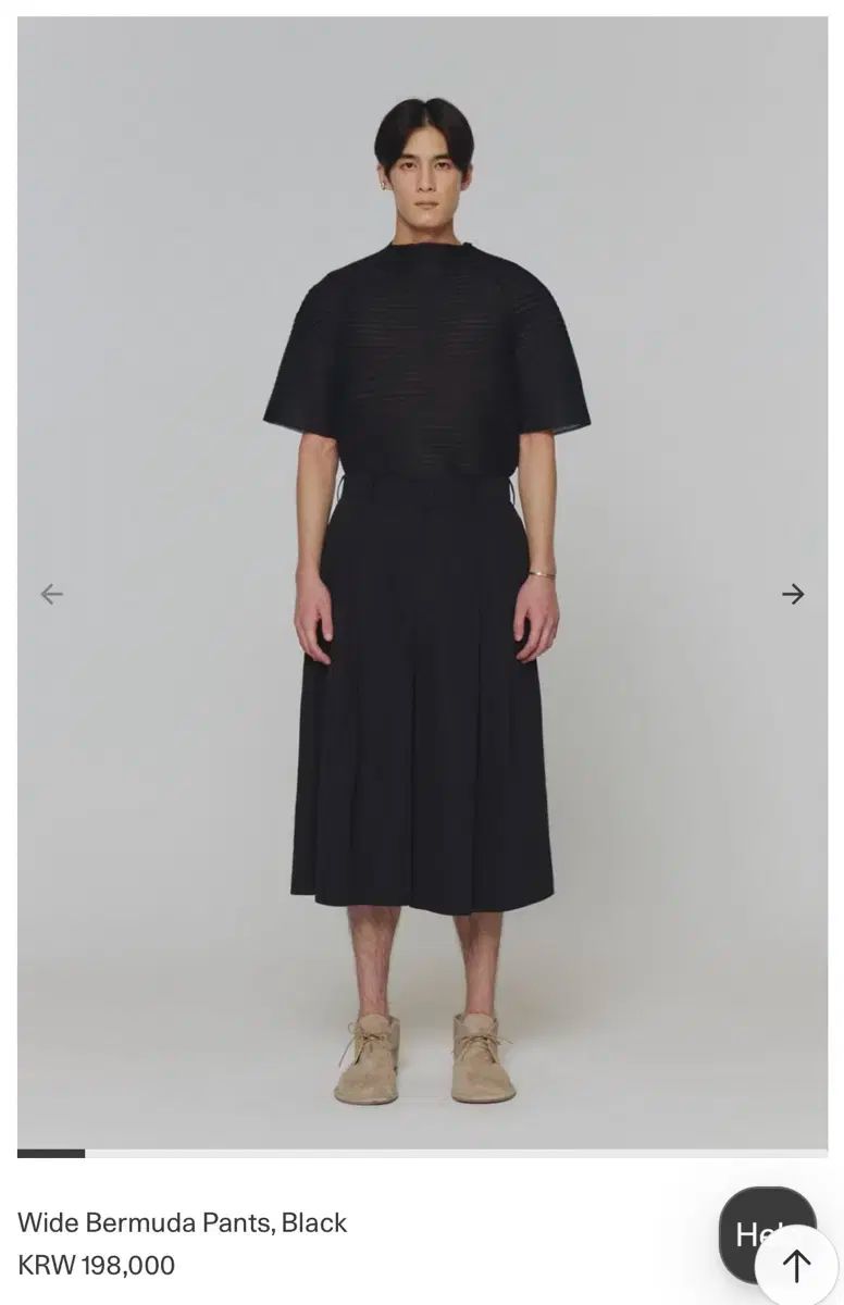 AMOMENTO アモーメント メンズ Wide Bermuda Pants Black