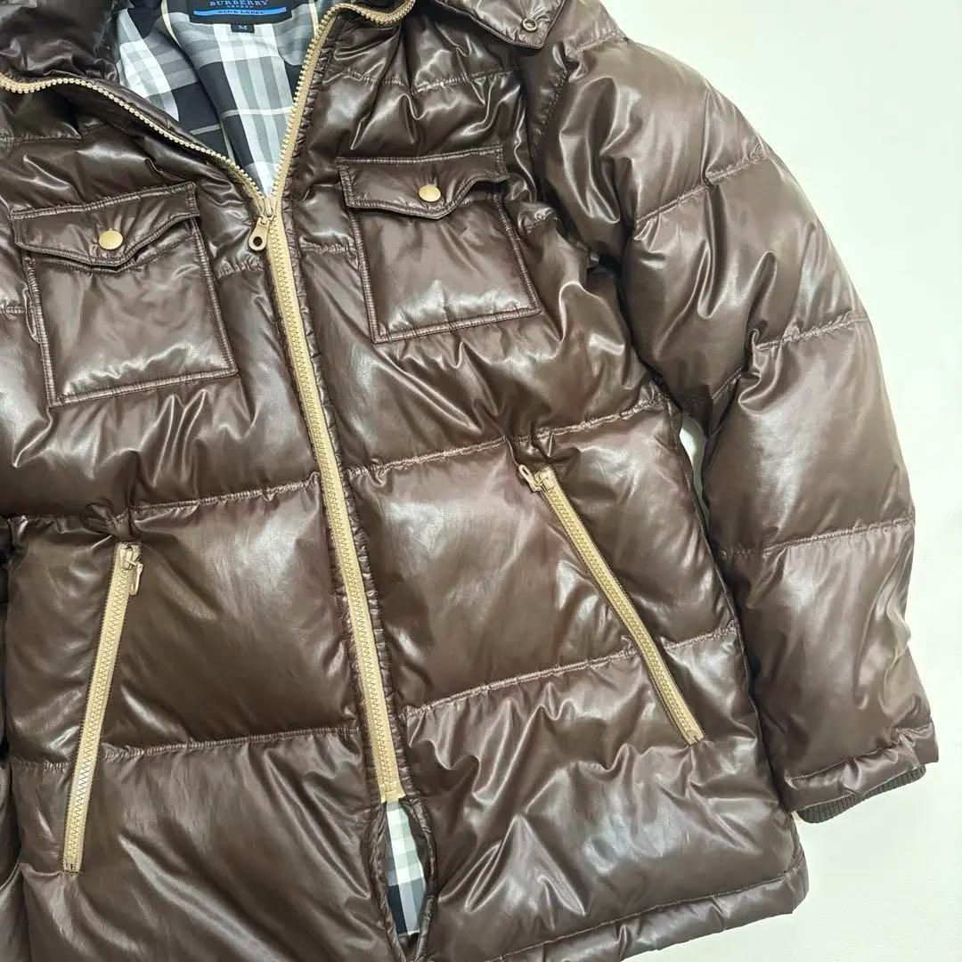 バーバリーブルーレーベル　フード　フーディー　ダウンジャケット　M バーバリーブルーレーベル フード フーディー ダウンジャケット