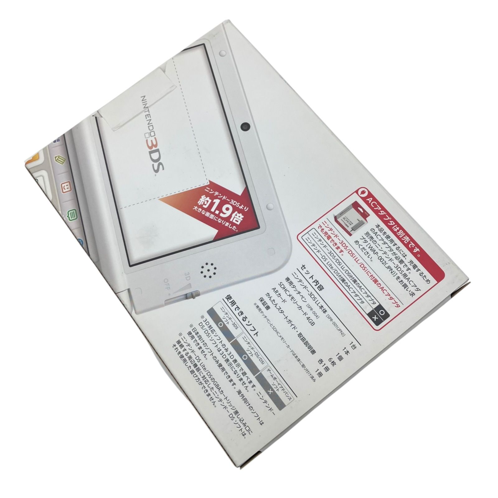 186000 訳あり 現状品 任天堂 Nintendo3DS LL SPR-001 ホワイト ?やや 