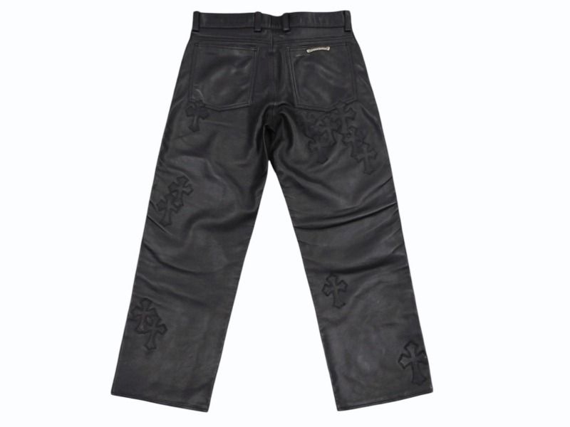 fxa ラムレザー フレアパンツ クロスパッチ レザーパンツ クロムハーツ 古着 fxa ラムレザー フレアパンツ クロスパッチ レザーパンツ クロム