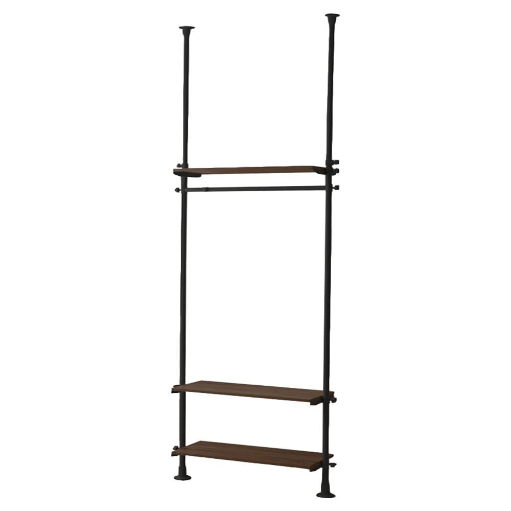 武田コーポレーション つっぱり棚 ハンガーラック 収納 ウォールナット ブラック 90×24×270cm 突っ張りデザインハンガーラック 90 T1-DR90BK