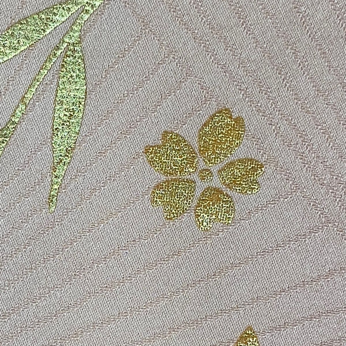 おまとめ売り 訪問着 身丈162cm 裄丈66cm M 袷 枝花 菱格子 刺繍 金糸 茶緑色