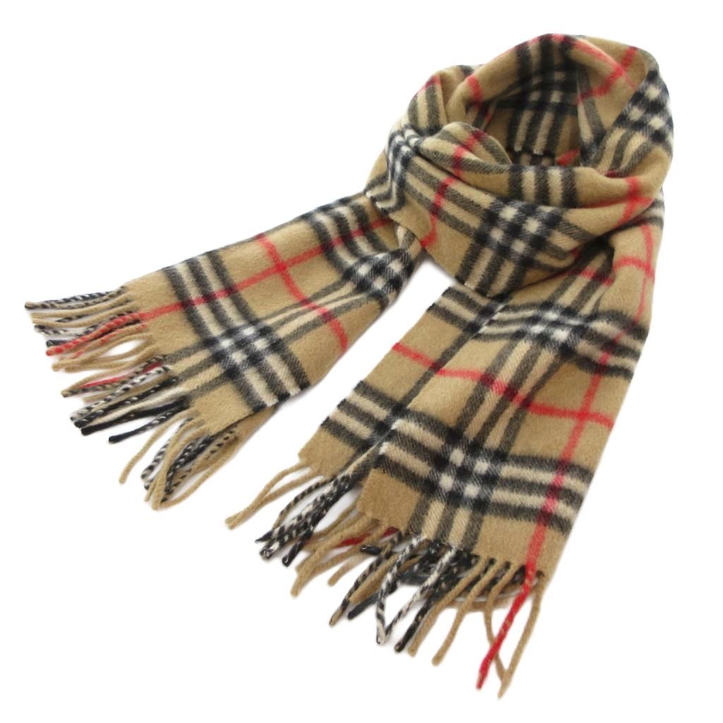 バーバリーズ Burberrys ヴィンテージ マフラー ノバチェック フリンジ カシミヤ ベージュ AE GY18