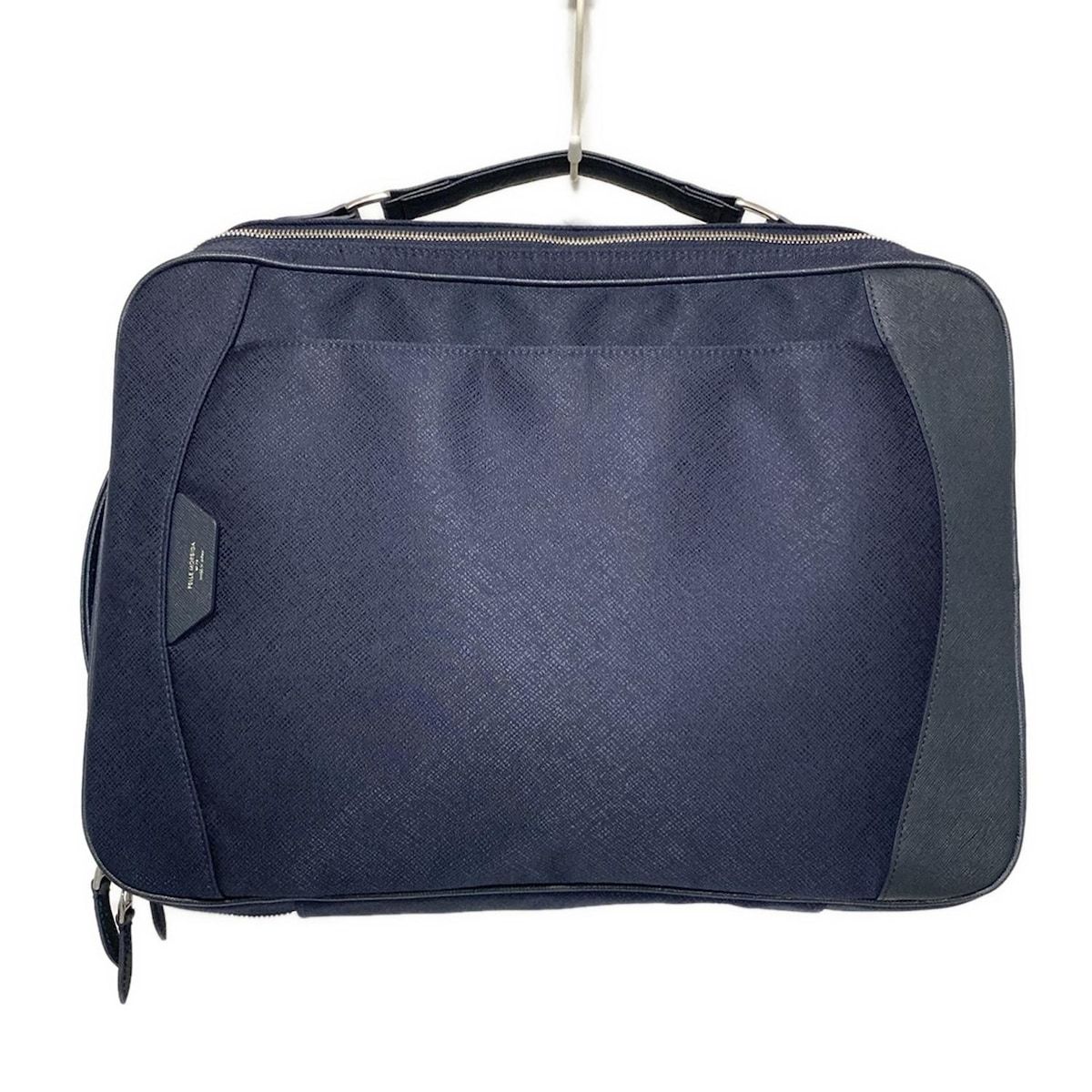 pelle morbida ペッレモルビダ ビジネスバッグ - ダークネイビー 2way|本体ロックなし レザー