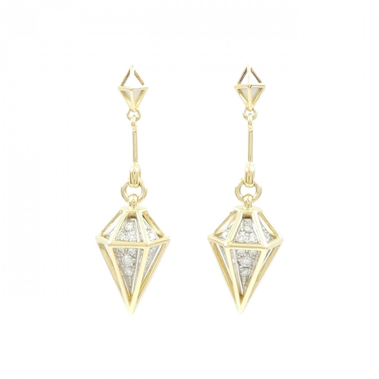 K18YG|PT900 ダイヤモンド ピアス 0.45CT