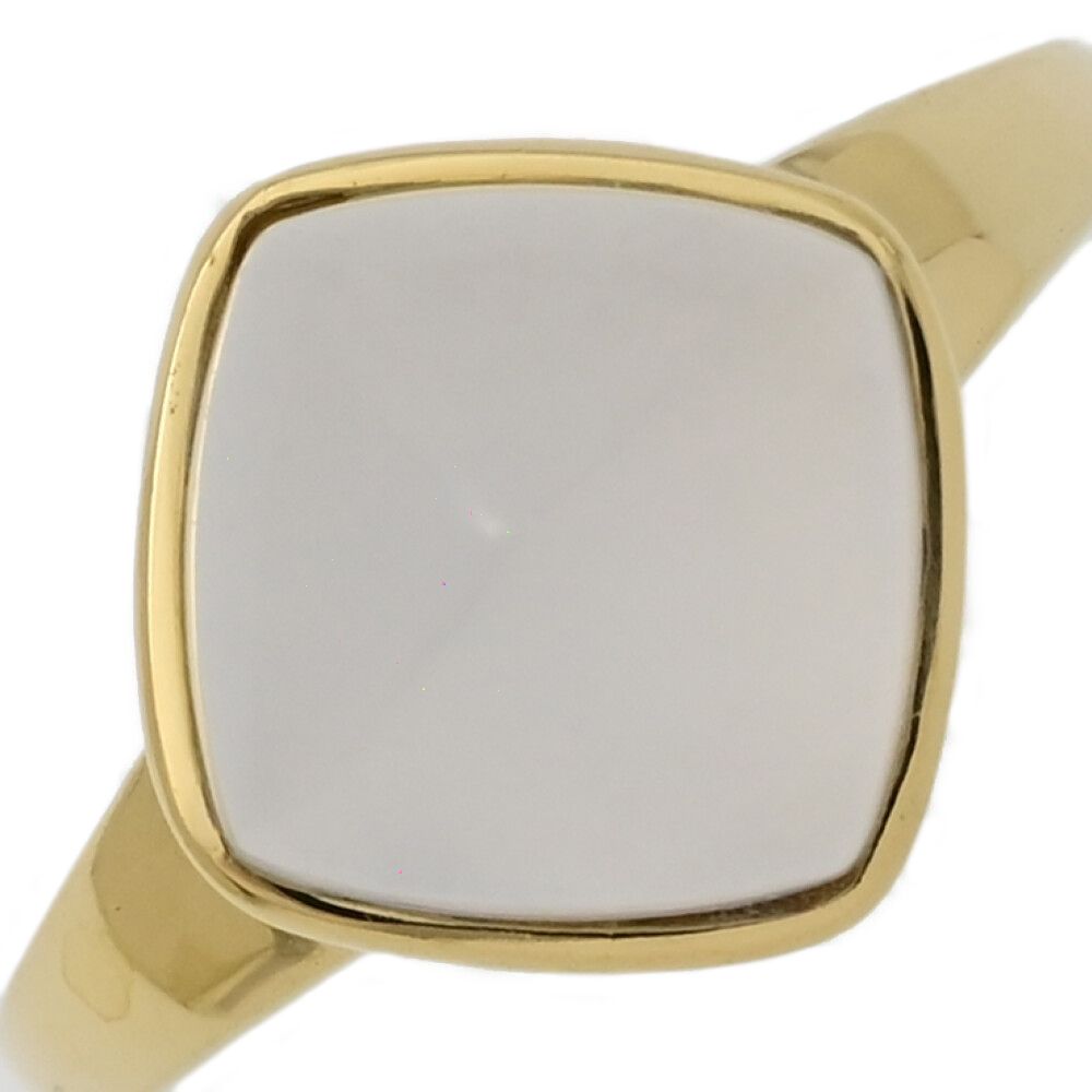 CD4ct|ブルーカルセドニーリング･指輪|K18YG|750-3.7g|17.5号| 57.5|イエローゴールド|プレゼント|記念日 ♀ S レディース 592203