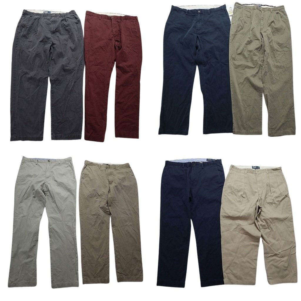 古着卸 ラルフローレン パンツ 8枚セット メンズ 38 チノパン ワークパンツ アイボリー ネイビー 紺 古着 NA5360