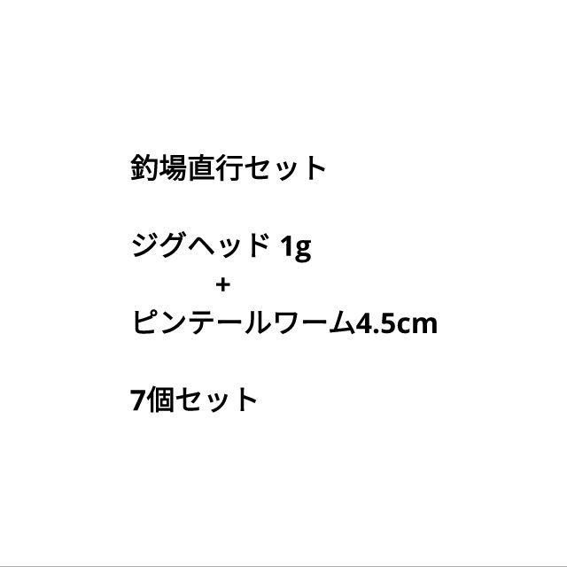 釣場直行セット ピンテールワーム4.5cm+ジグヘッド1g 7セット⑤ - ルアー・フライ