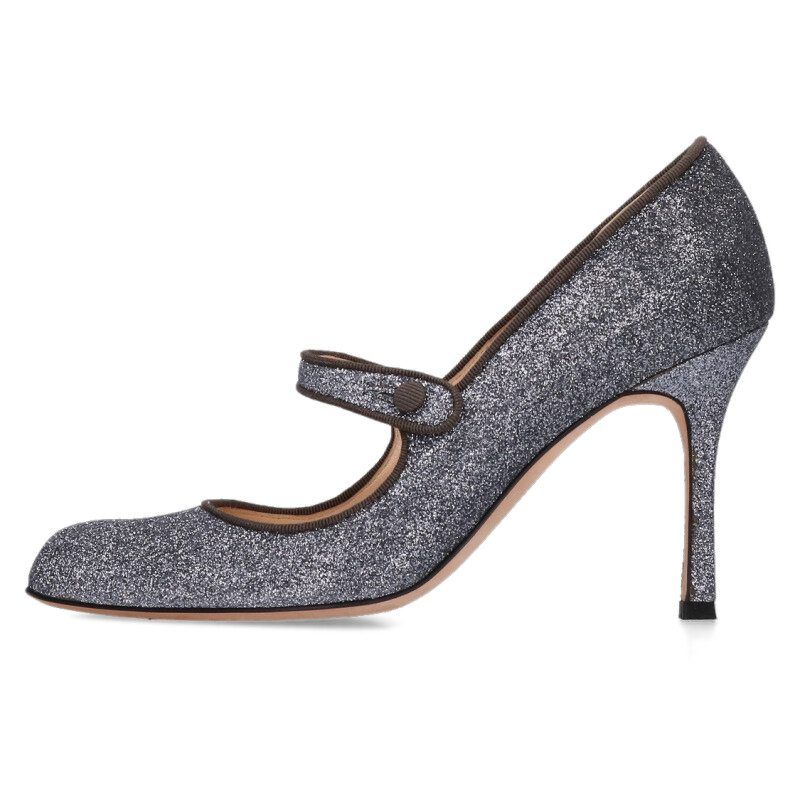 マノロブラニク ラメグリッターヒールパンプス レディース 36