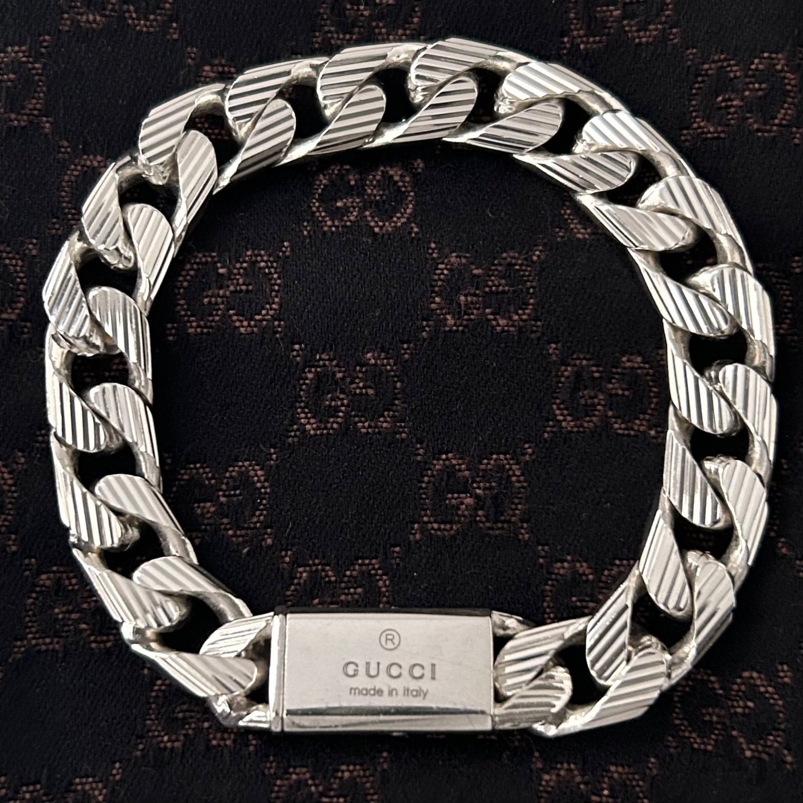 GUCCI 喜平 ブレスレット ストライプ #18 グッチ ブレスレット 喜平 ストライプ 重厚 シルバー925 GUCCI