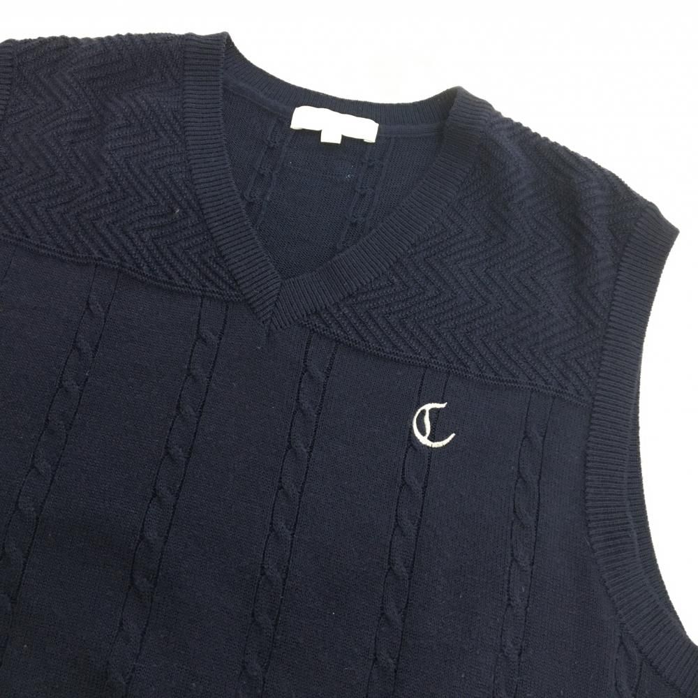 Callaway ネイビー 3L ベスト キャロウェイ ニットベスト ネイビー ロゴ白 ウール混 メンズ 3L